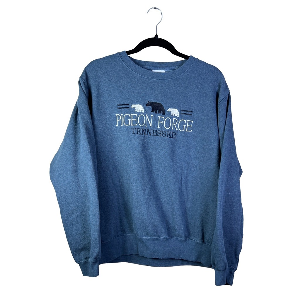 Pacific & Co Sweatshirt Unisex M Blue Pigeon Forge Tennessee Bear Vintage Style